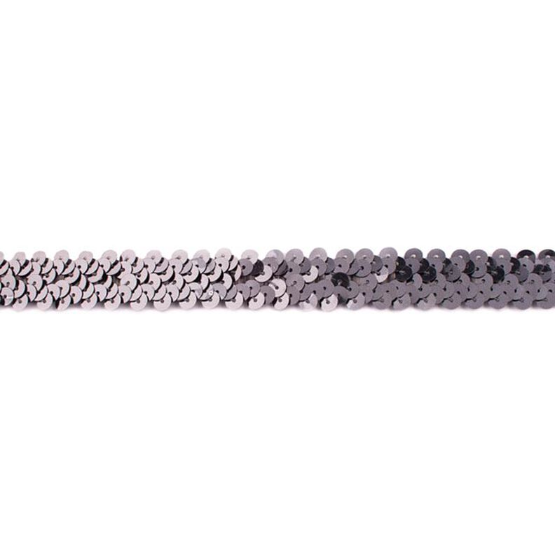Bordino con paillette elastico [20 mm] – argento anticato effetto metallizzato,  image number 1