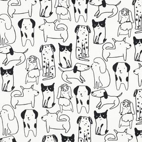 flanella di cotone cani | Poppy Fabrics – bianco/nero, 