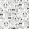 flanella di cotone cani | Poppy Fabrics – bianco/nero,  thumbnail number 1