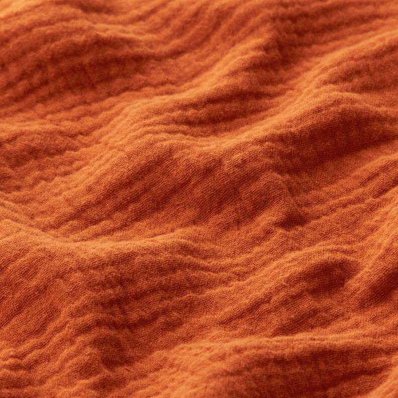 GOTS mussolina / tessuto doppio increspato | Tula – terracotta,  image number 4