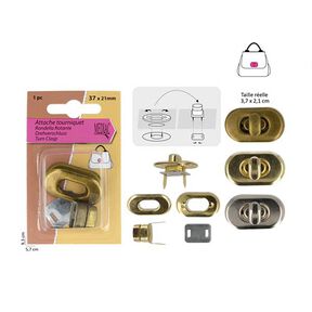 Chiusura a girello [ 2,1 x 3,7 cm ] – oro vecchio metallica anticato, 