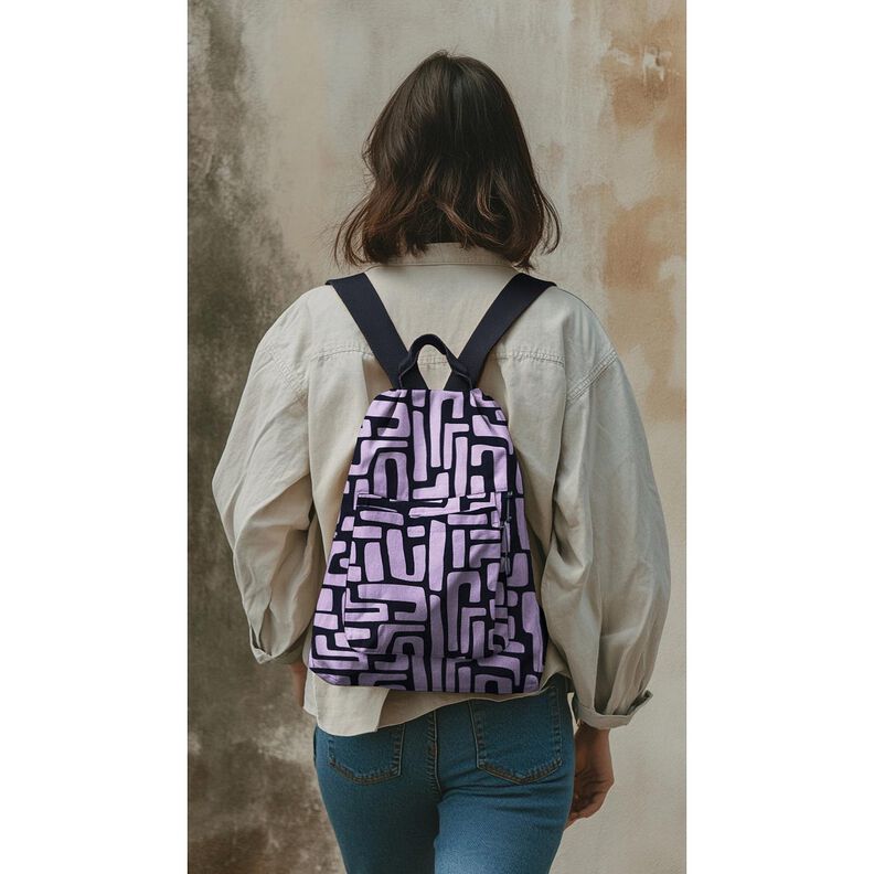 cotone rivestito Astratto – violetto pastello/blu notte,  image number 5