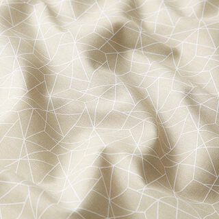 tessuto in cotone popeline motivo grafico – beige, 