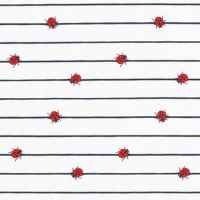 jersey di cotone Strisce e coccinelle – bianco lana, 
