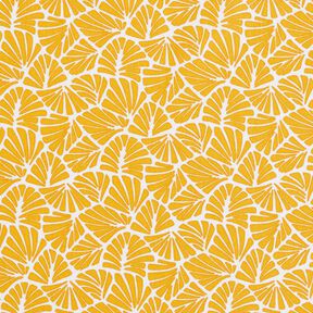 cotone rivestito Mini foglie astratte – giallo sole/bianco, 