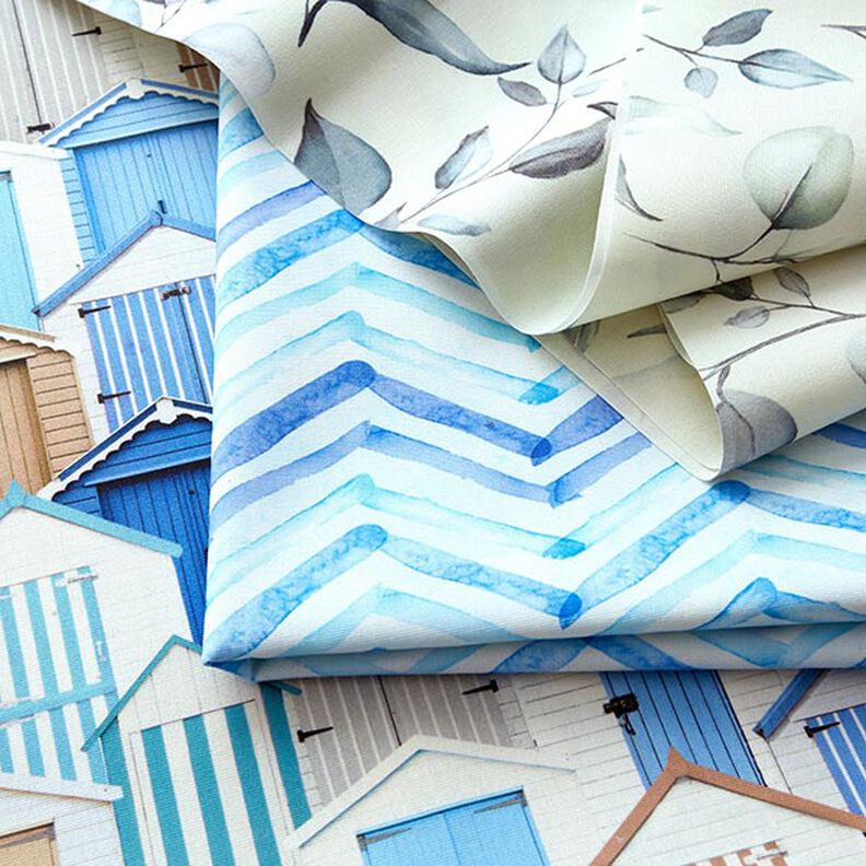 tessuti da esterni tessuti canvas case sul mare – blu/bianco,  image number 5