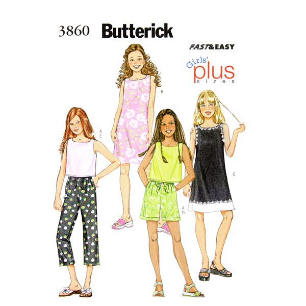 abito ragazza|pantalone, Butterick 3860|140 - 158, image number 1