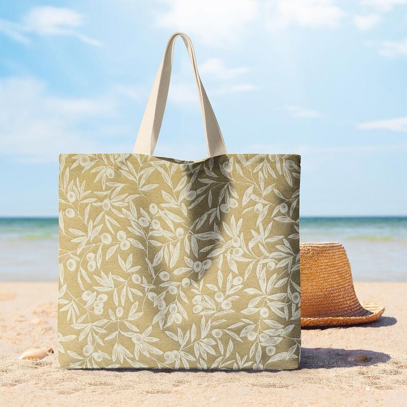 cotone rivestito Jacquard Olive ricoperte – oliva giallastro/beige chiaro,  image number 6