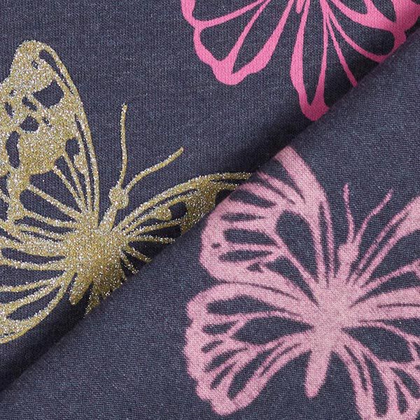 jersey di cotone Farfalle con brillantini – nero-azzurro,  image number 6