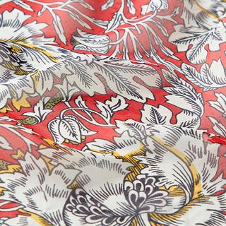 voile misto seta-viscosa fiori Art déco – rosso/bianco, 