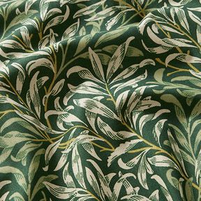 tessuto arredo mezzo panama rami intrecciati – naturale/verde scuro | Resto 90cm, 