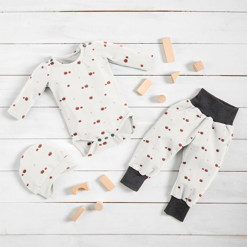 jersey di cotone Mele – bianco lana,  image number 5