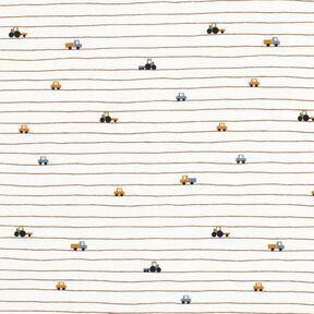 jersey di cotone Mini veicoli sulle strisce – bianco lana, 