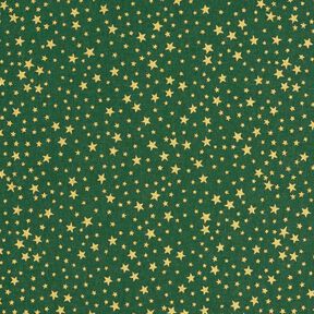 tessuto in cotone cretonne cielo stellato natalizio, piccolo – verde scuro/oro, 