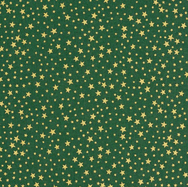 tessuto in cotone cretonne cielo stellato natalizio, piccolo – verde scuro/oro,  image number 1