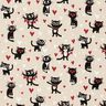 tessuto arredo mezzo panama Gatti innamorati – naturale/rosso,  thumbnail number 1