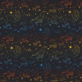 jersey di cotone Tessuto oggetto di licenza animali araldici costellazioni Harry Potter | Warner, 