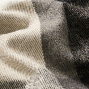 tessuto per cappotti Misto cotone Grandi quadri scozzesi – beige chiaro/argento anticato, 