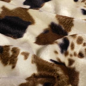 pelliccia sintetica mucca – marrone/bianco, 