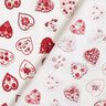 tessuto in cotone cretonne Cuoricini – bianco/rosso scuro,  thumbnail number 4