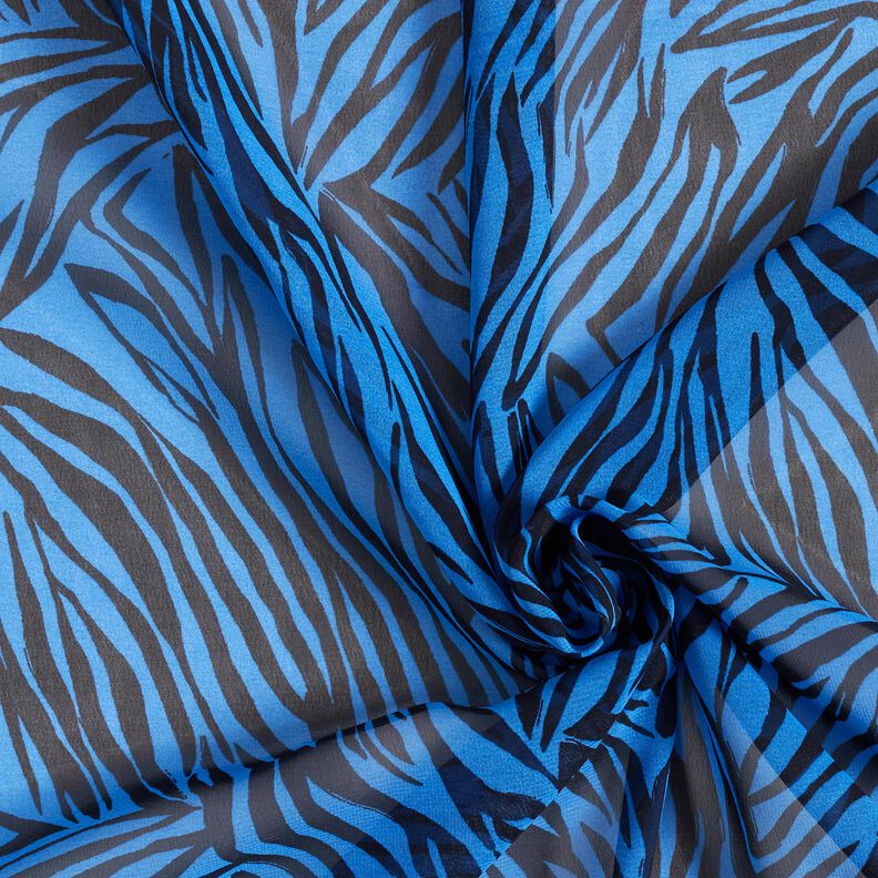 Righe zebrate in chiffon – blu/nero,  image number 3