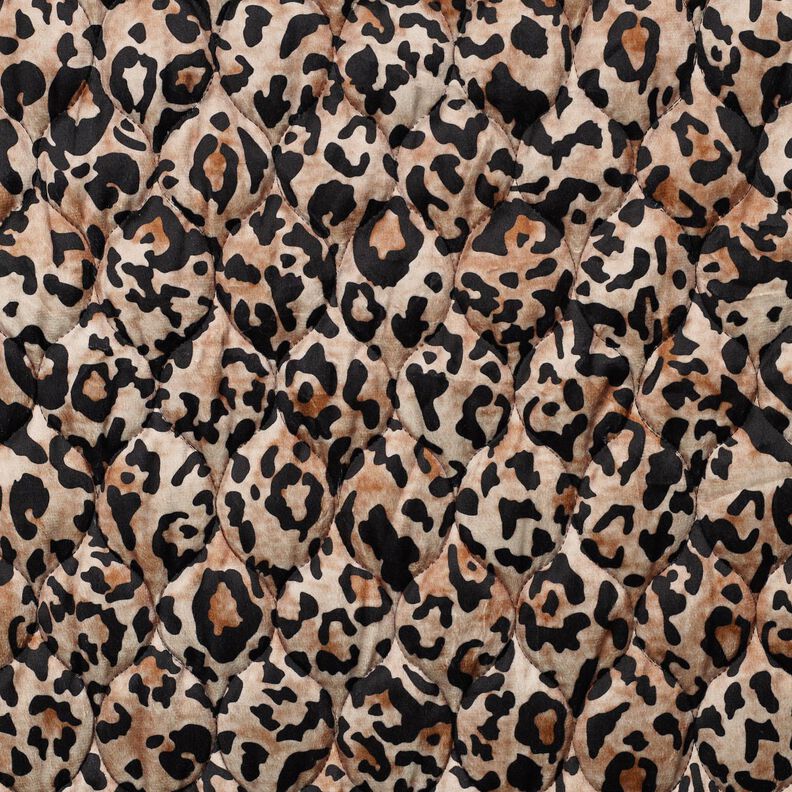 tessuto trapuntato Stampa digitale Leopardo – marrone chiaro/nero, image number 1