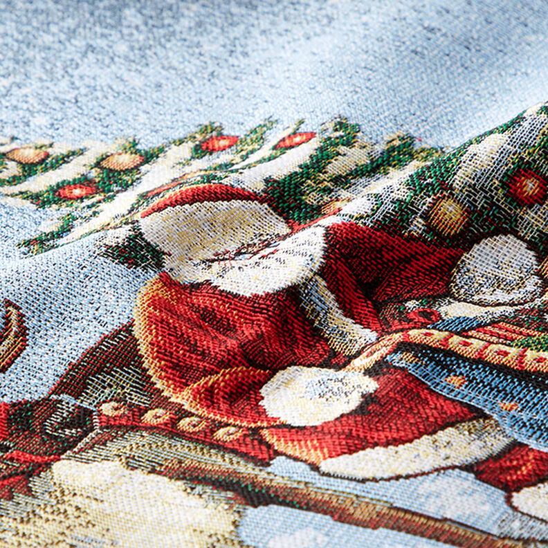 taglio di tessuto arredo gobelin Babbo Natale con renna – blu, image number 2