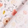 tessuto in cotone Prato fiorito con uccelli – rosé,  thumbnail number 4