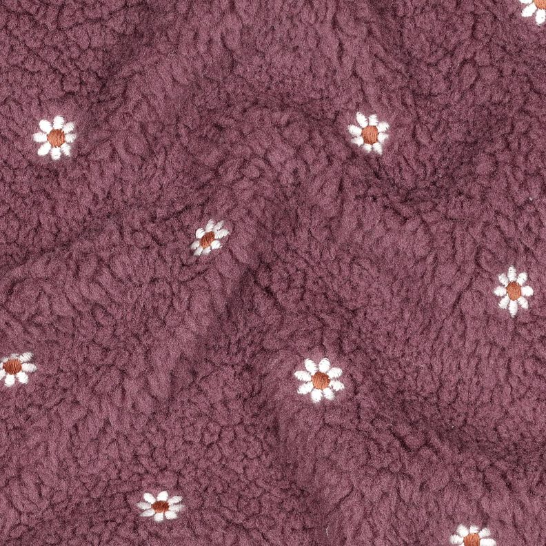 tessuto peluche Fiorellini ricamati | Poppy Fabrics – rosa antico scuro, image number 2