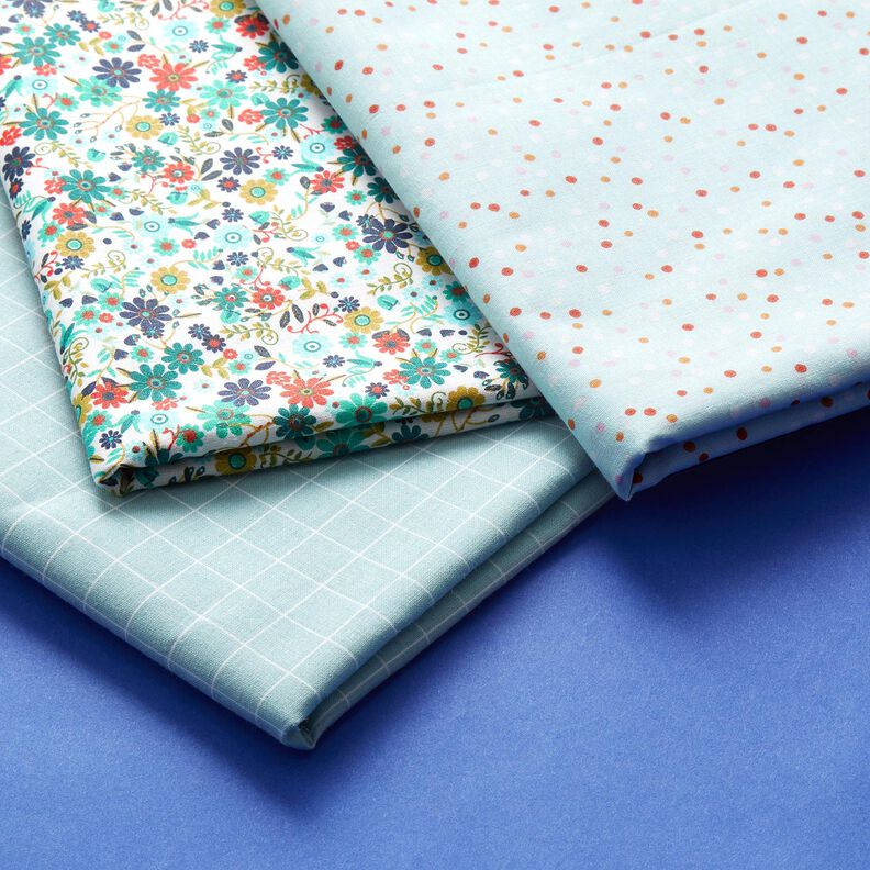tessuto in cotone cretonne Piccoli pois – azzurro,  image number 5
