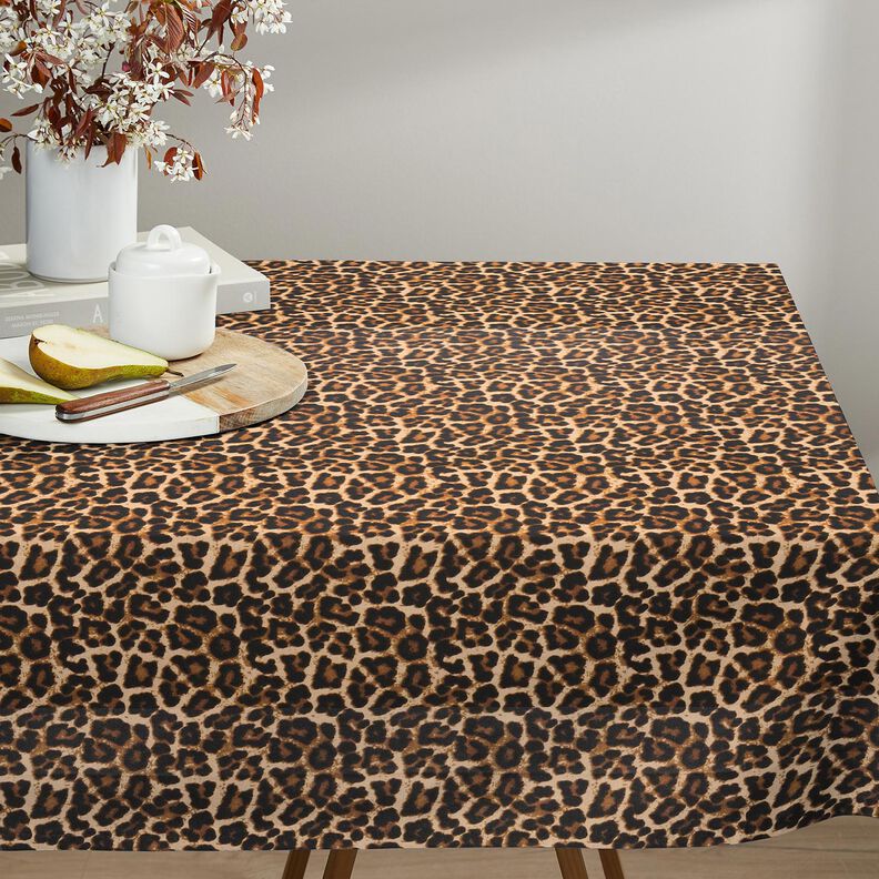 cotone rivestito Raffinato motivo leopardato – marrone/nero, image number 6