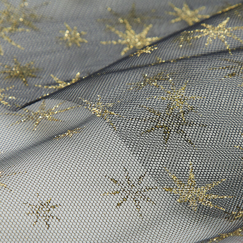 Tulle con stelle brillanti – nero/oro,  image number 5