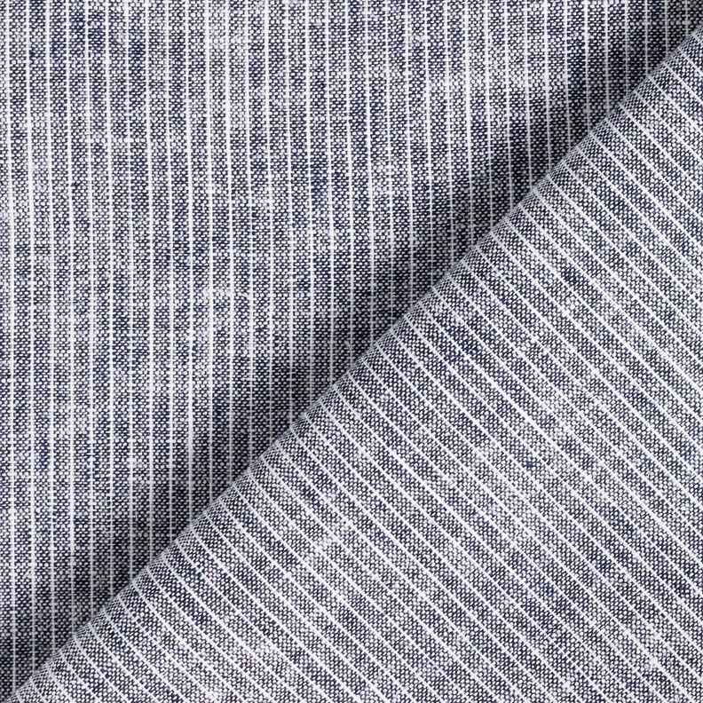 misto cotone-lino Righe sottili – blu notte/bianco,  image number 4
