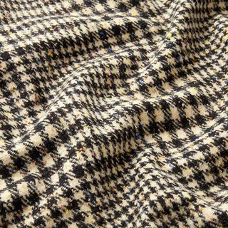 misto lana garzato pied de poule e macchioline di colore – nero/beige chiaro, 