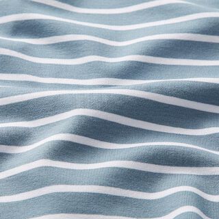 GOTS jersey di cotone striscia | Albstoffe – azzurro/bianco, 