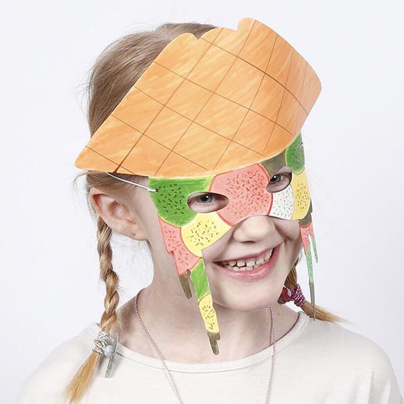 kit creativo per bambini, maschera di cartone da colorare,  image number 1