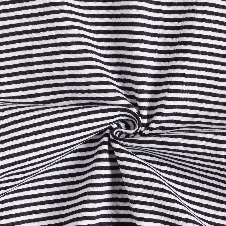 tessuto per polsini Righe tubolari – nero/bianco,  image number 3