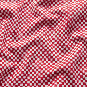 GOTS Jersey di cotone Mini quadri | TCC x LOOKS by Wolfgang Joop – rosso/bianco, 