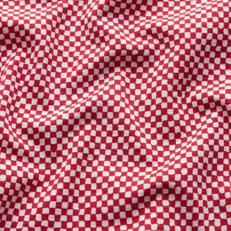 GOTS Jersey di cotone Mini quadri | TCC x LOOKS by Wolfgang Joop – rosso/bianco,  image number 3