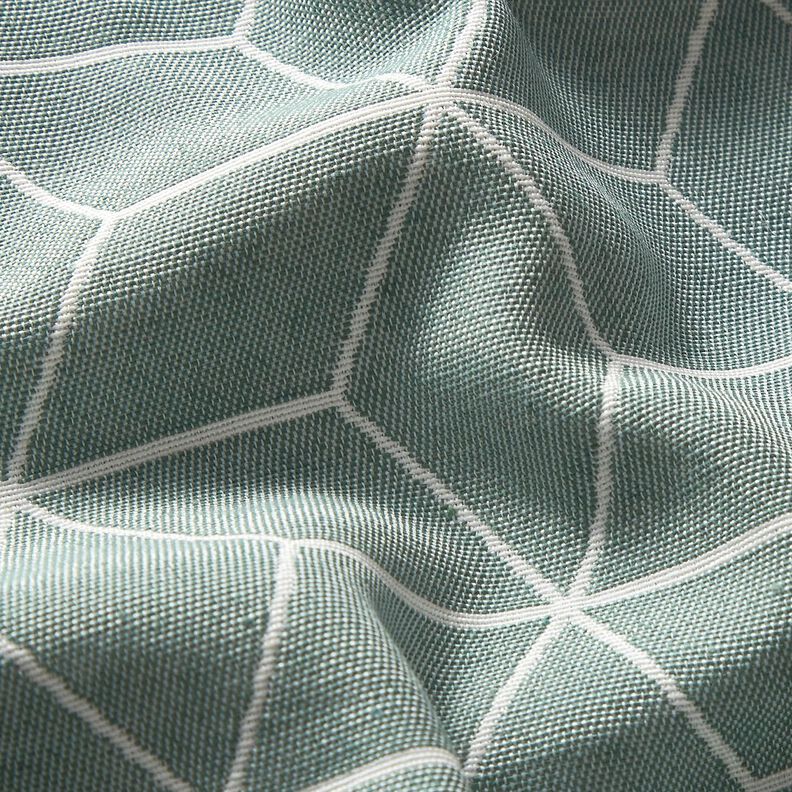 tessuto arredo Jacquard Cubi moderni – canna palustre/avorio,  image number 2