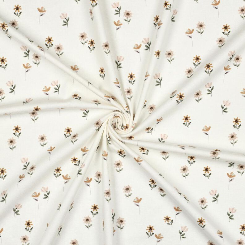 jersey di cotone Fiori graziosi stampa digitale | Poppy Fabrics – avorio/caramello,  image number 3