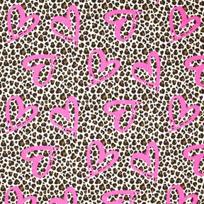 French terry, felpa estiva Cuori di leone e Neon – anacardo/fucsia neon, 