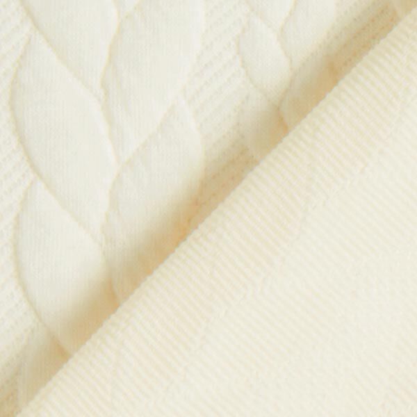 Jersey jacquard, cloqué, motivi a treccia – bianco,  image number 4