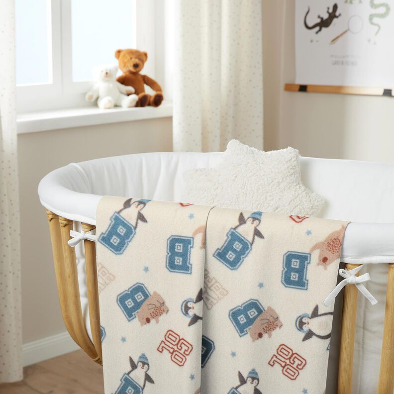Morbido pile Giacca collage in stile – beige chiaro/blu, image number 6