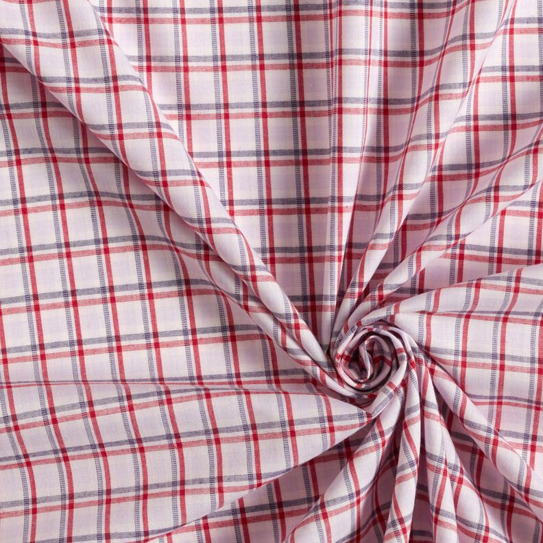 Tessuto per camicia a quadri sfalsati – bianco/blu marino,  image number 3