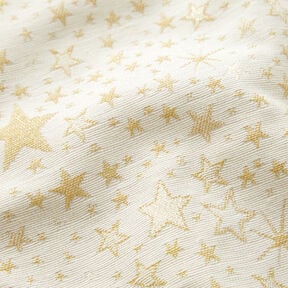 tessuto arredo Jacquard lurex Mare di stelle – beige chiaro/oro, 