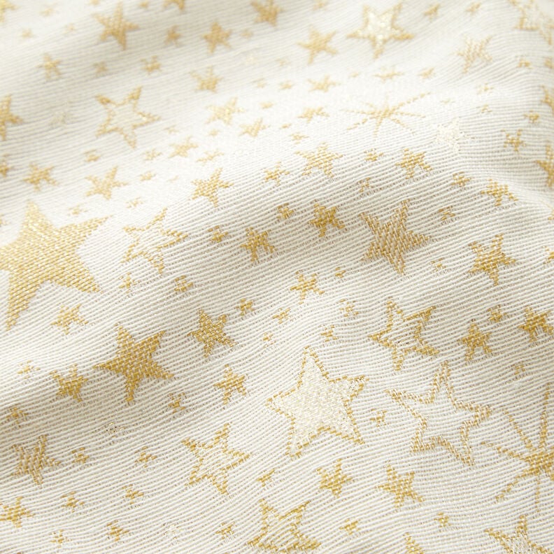 tessuto arredo Jacquard lurex Mare di stelle – beige chiaro/oro,  image number 2