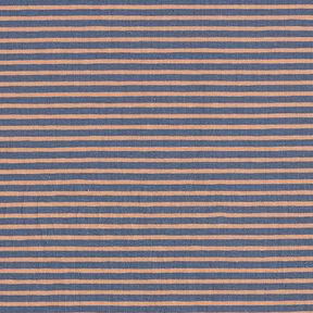 Jersey in cotone a righe sottili – rame/colore blu jeans, 