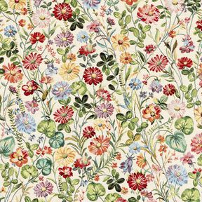 tessuto arredo gobelin Felice giardino fiorito – beige chiaro/verde, 