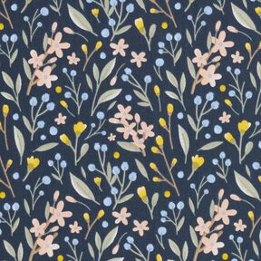 tessuto in cotone cretonne Fiori – blu notte, 